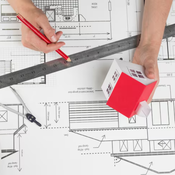 high-angle-view-hand-holding-small-house-model-pencil-blueprint_23-2148203980